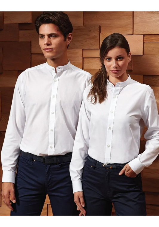 Camisa Cuello Mao Unisex – Manga Larga, Personalizable