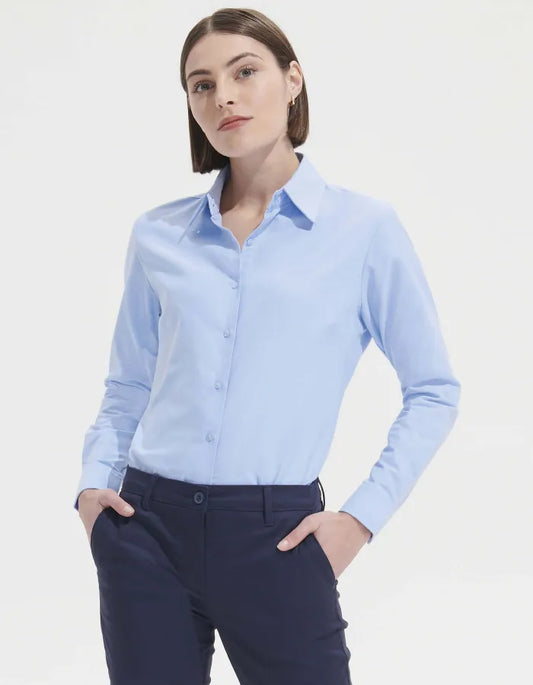 Camisa Oxford Mujer Premium – Corte Entallado, Personalizable