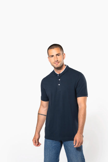 Polo con cuello mao manga corta hombre