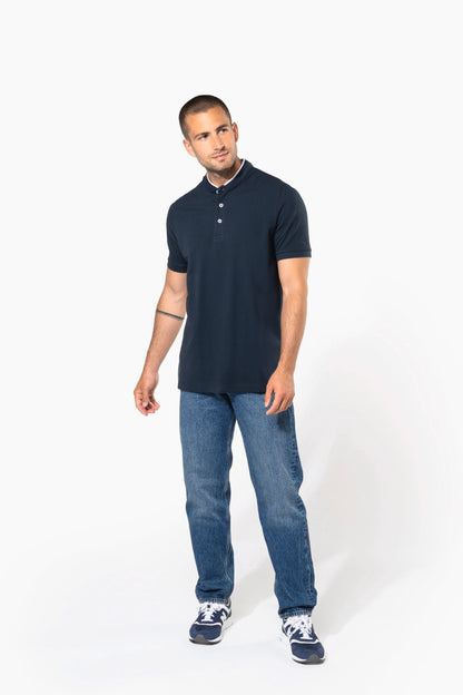 Polo con cuello mao manga corta hombre