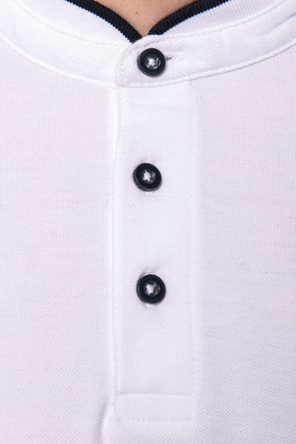 Polo con cuello mao manga corta hombre