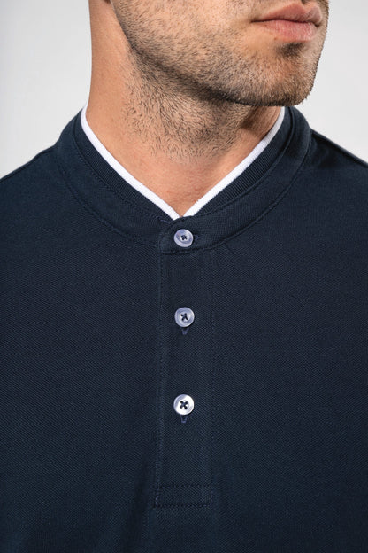 Polo con cuello mao manga corta hombre
