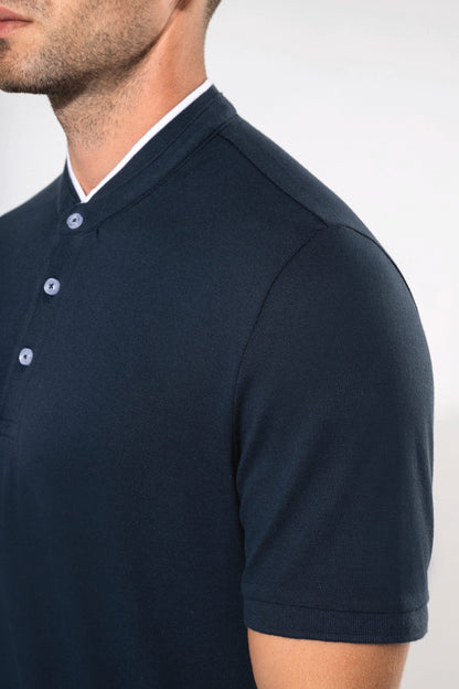 Polo con cuello mao manga corta hombre