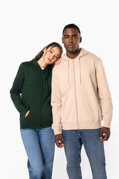 SUDADERA CON CAPUCHA Y CREMALLERA RECICLADA UNISEX - K4042
