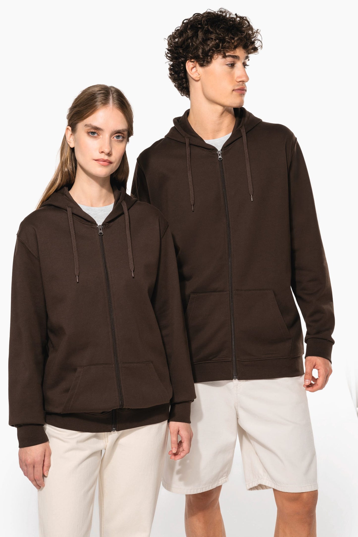 SUDADERA CAPUCHA Y CREMALLERA UNISEX - K479