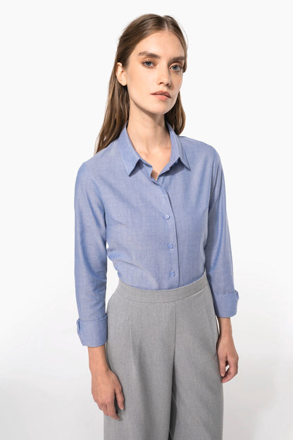 CAMISA OXFORD MANGA LARGA MUJER - K534