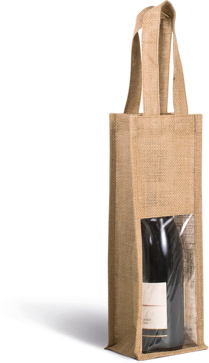 Bolsa de yute para botella