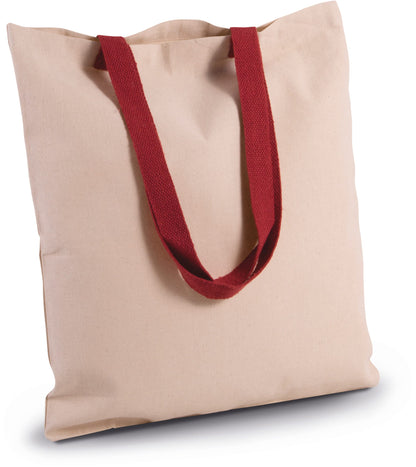 Bolsa shopper tejido canvas plana con asas contrastadas