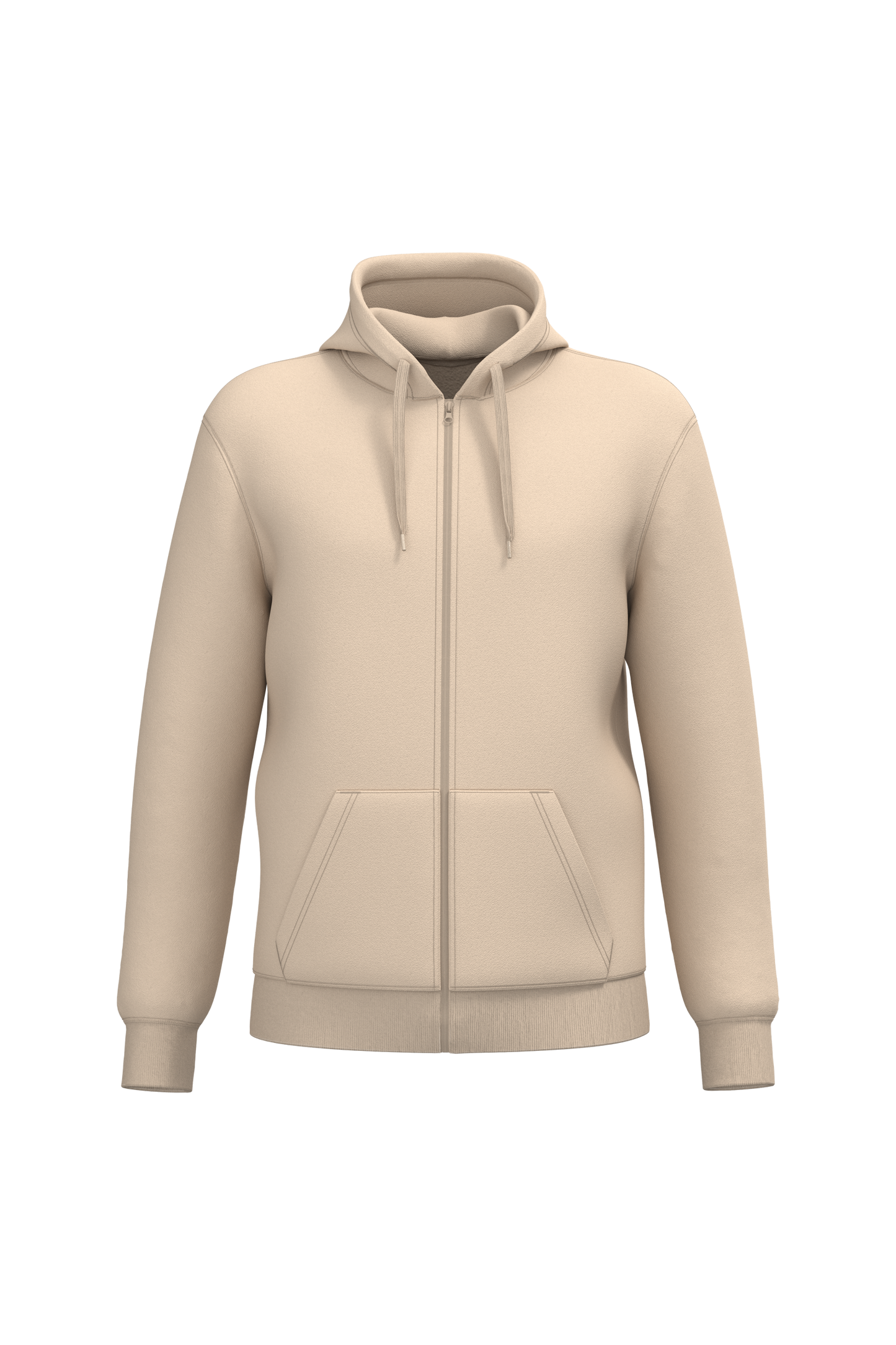 SUDADERA CON CAPUCHA Y CREMALLERA RECICLADA UNISEX - K4042