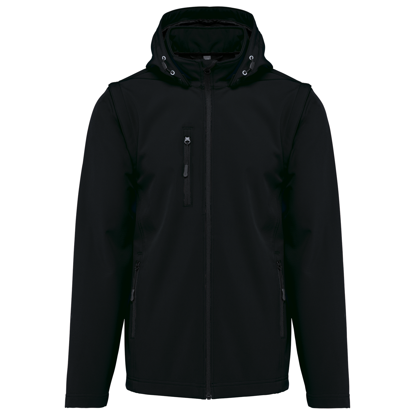 CHAQUETAS SOFTSHELL 3 CAPAS CON CAPUCHA Y MANGAS EXTRAÍBLES UNISEX - K422