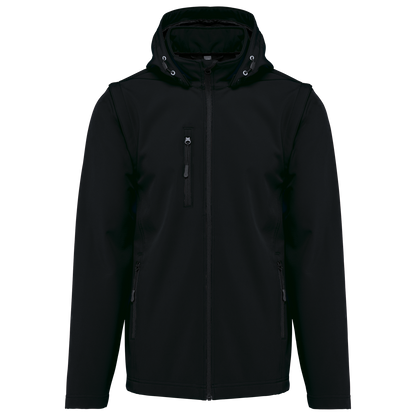 CHAQUETAS SOFTSHELL 3 CAPAS CON CAPUCHA Y MANGAS EXTRAÍBLES UNISEX - K422