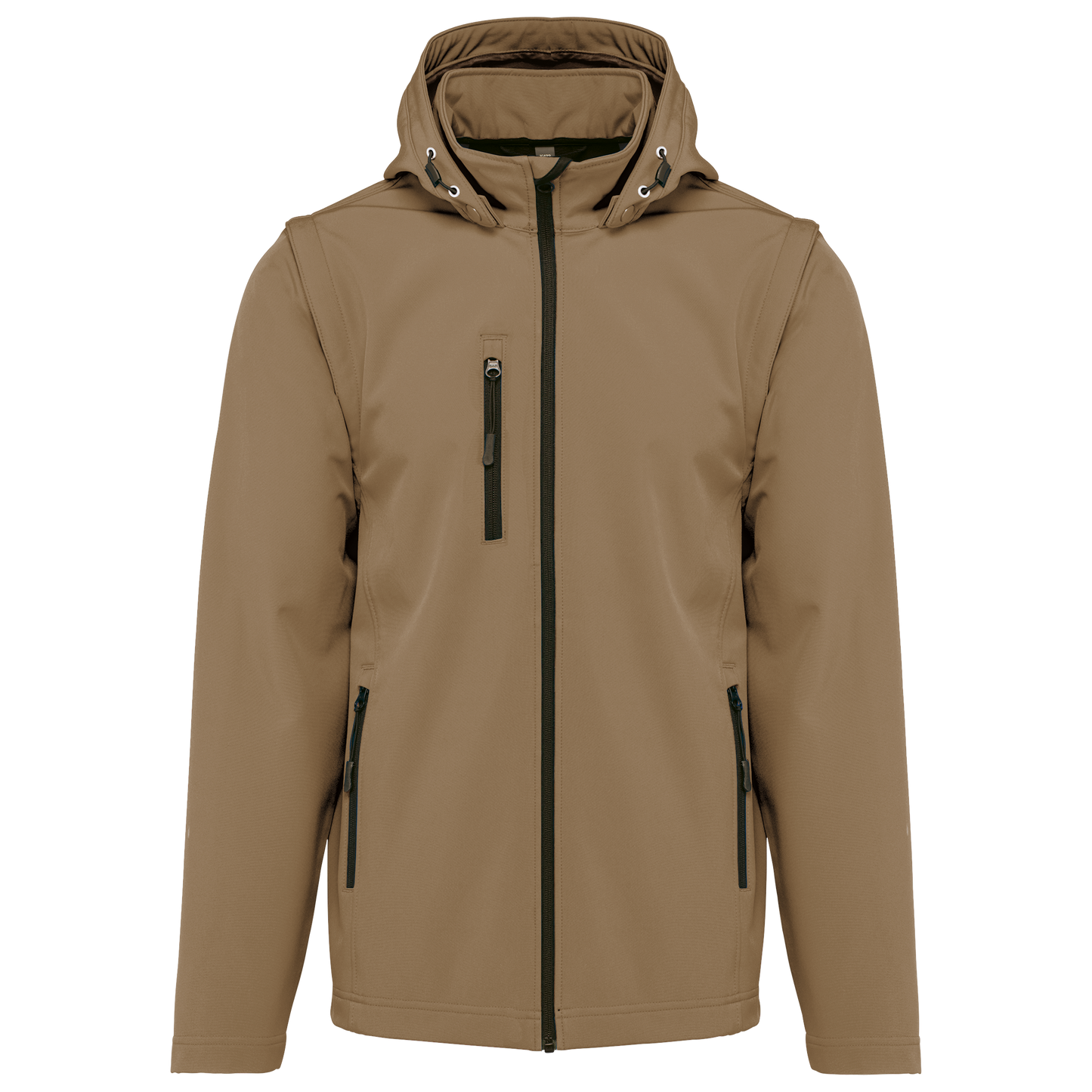 CHAQUETAS SOFTSHELL 3 CAPAS CON CAPUCHA Y MANGAS EXTRAÍBLES UNISEX - K422