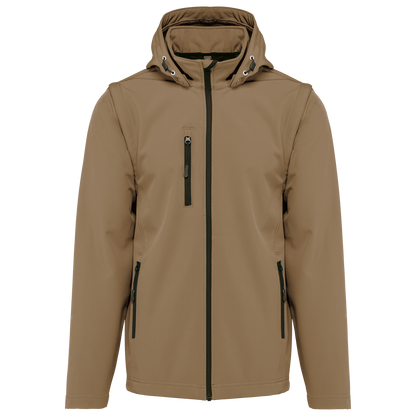 CHAQUETAS SOFTSHELL 3 CAPAS CON CAPUCHA Y MANGAS EXTRAÍBLES UNISEX - K422