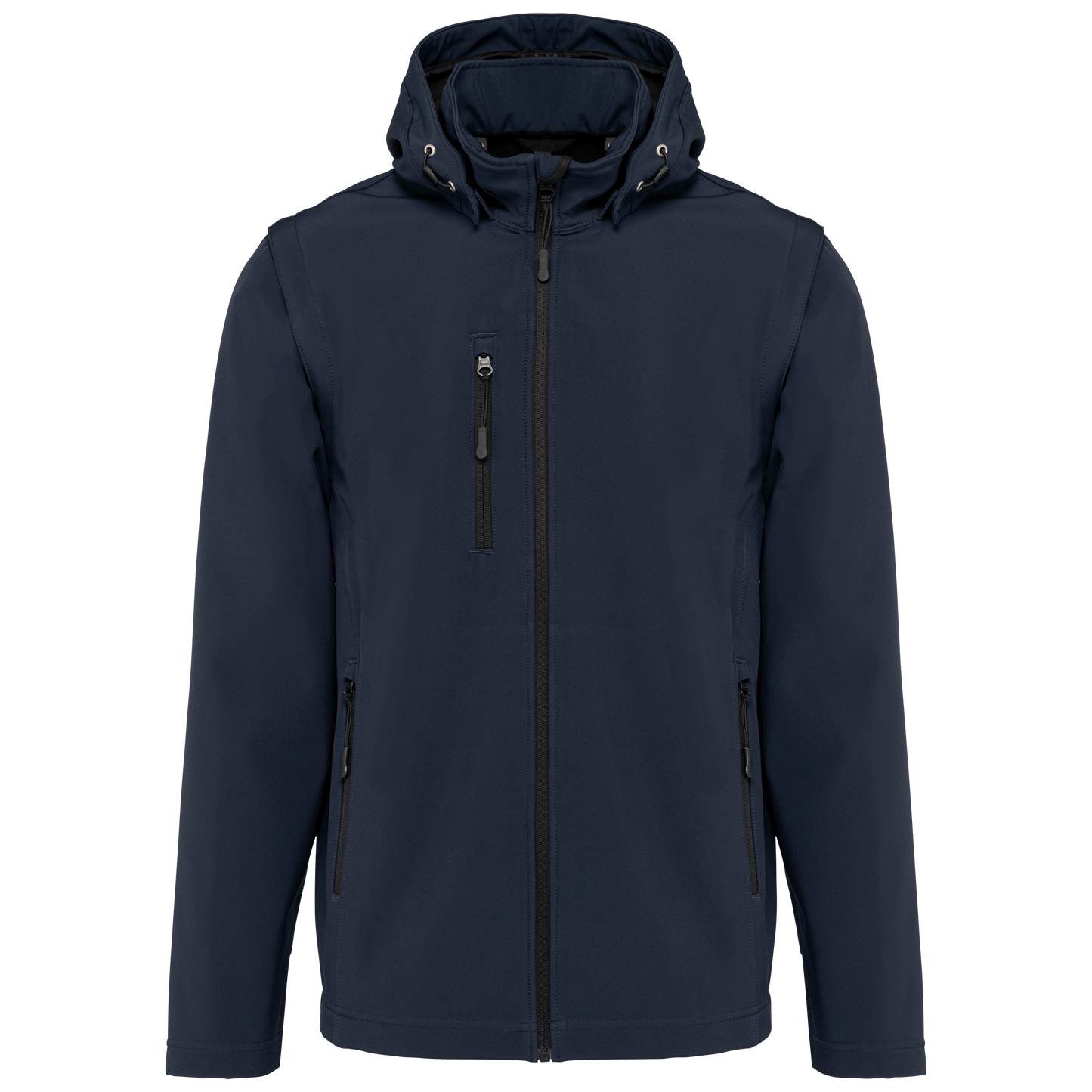 CHAQUETAS SOFTSHELL 3 CAPAS CON CAPUCHA Y MANGAS EXTRAÍBLES UNISEX - K422