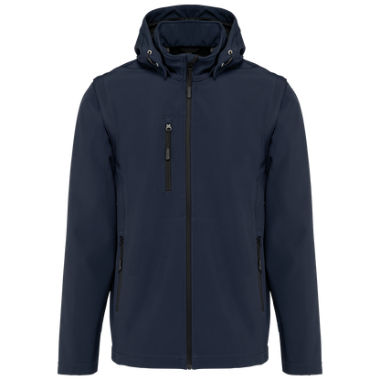 CHAQUETAS SOFTSHELL 3 CAPAS CON CAPUCHA Y MANGAS EXTRAÍBLES UNISEX - K422