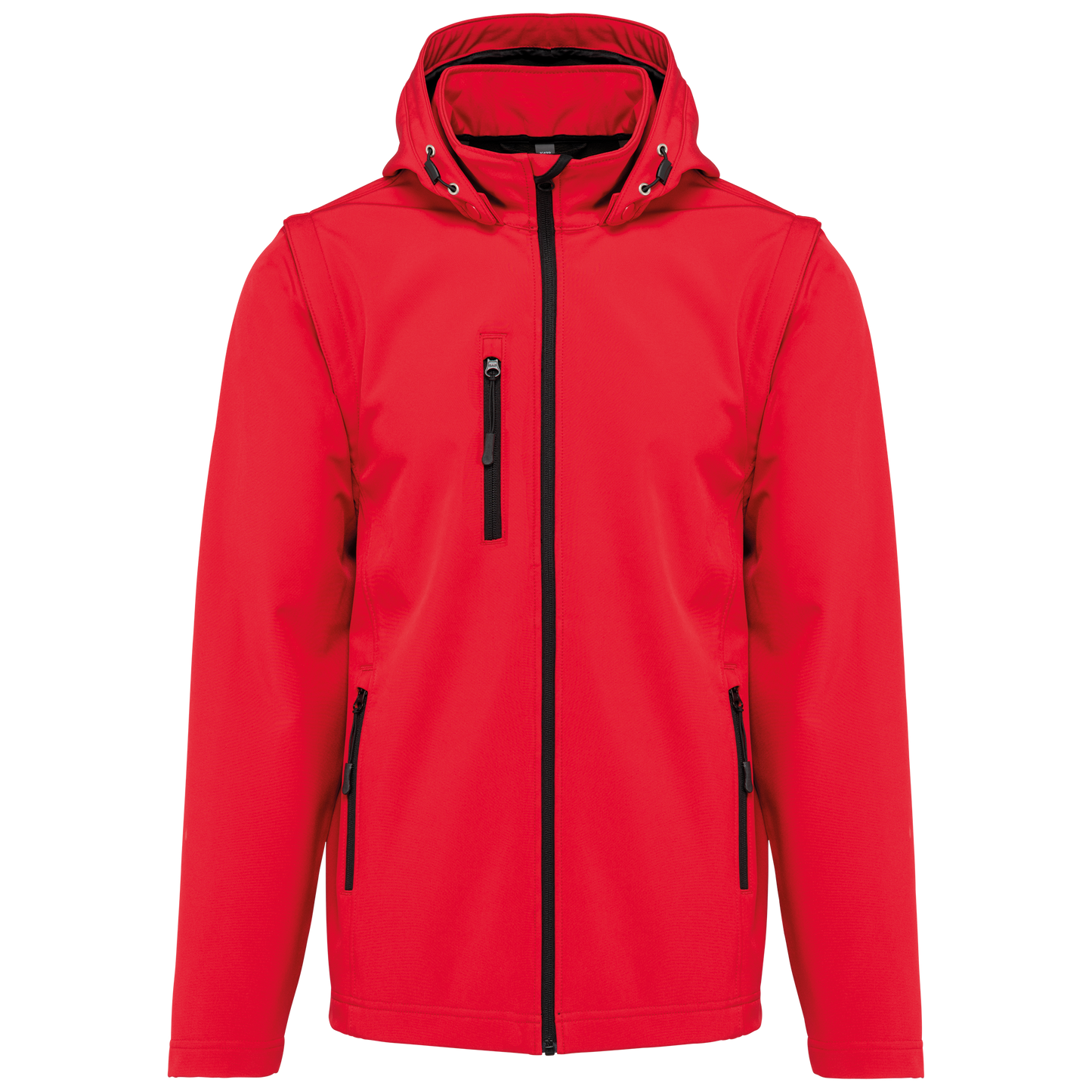 CHAQUETAS SOFTSHELL 3 CAPAS CON CAPUCHA Y MANGAS EXTRAÍBLES UNISEX - K422