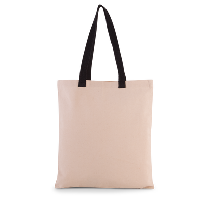 Bolsa shopper tejido canvas plana con asas contrastadas