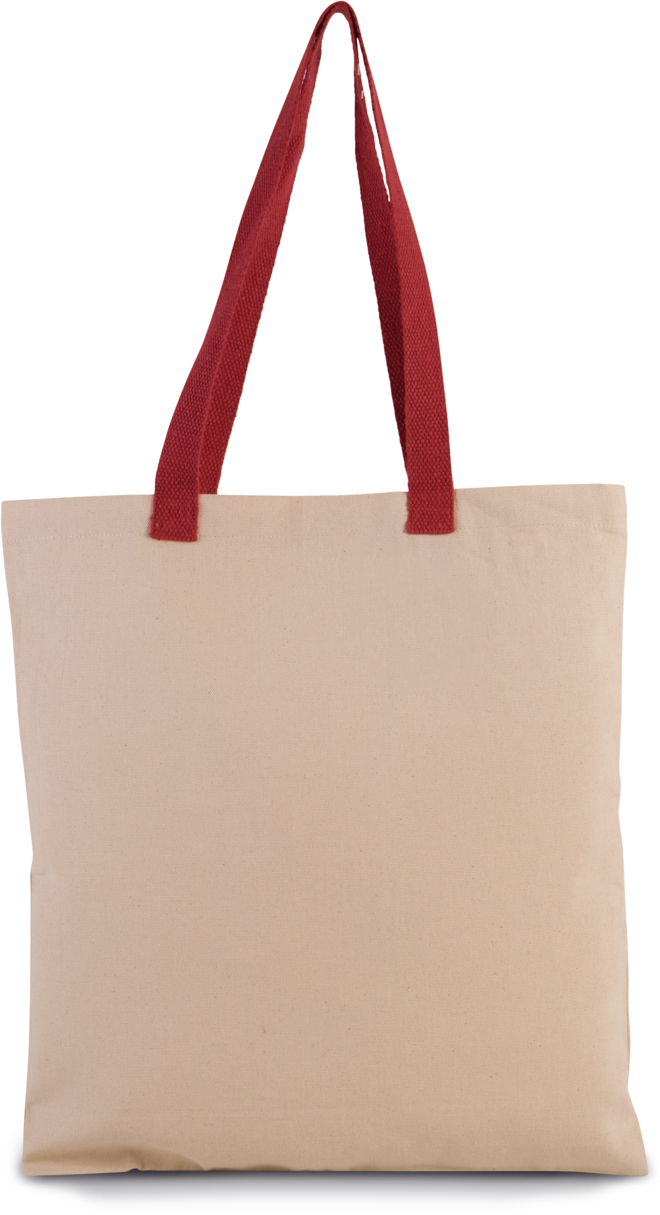 Bolsa shopper tejido canvas plana con asas contrastadas