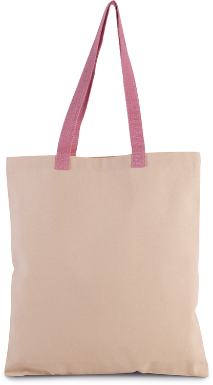 Bolsa shopper tejido canvas plana con asas contrastadas