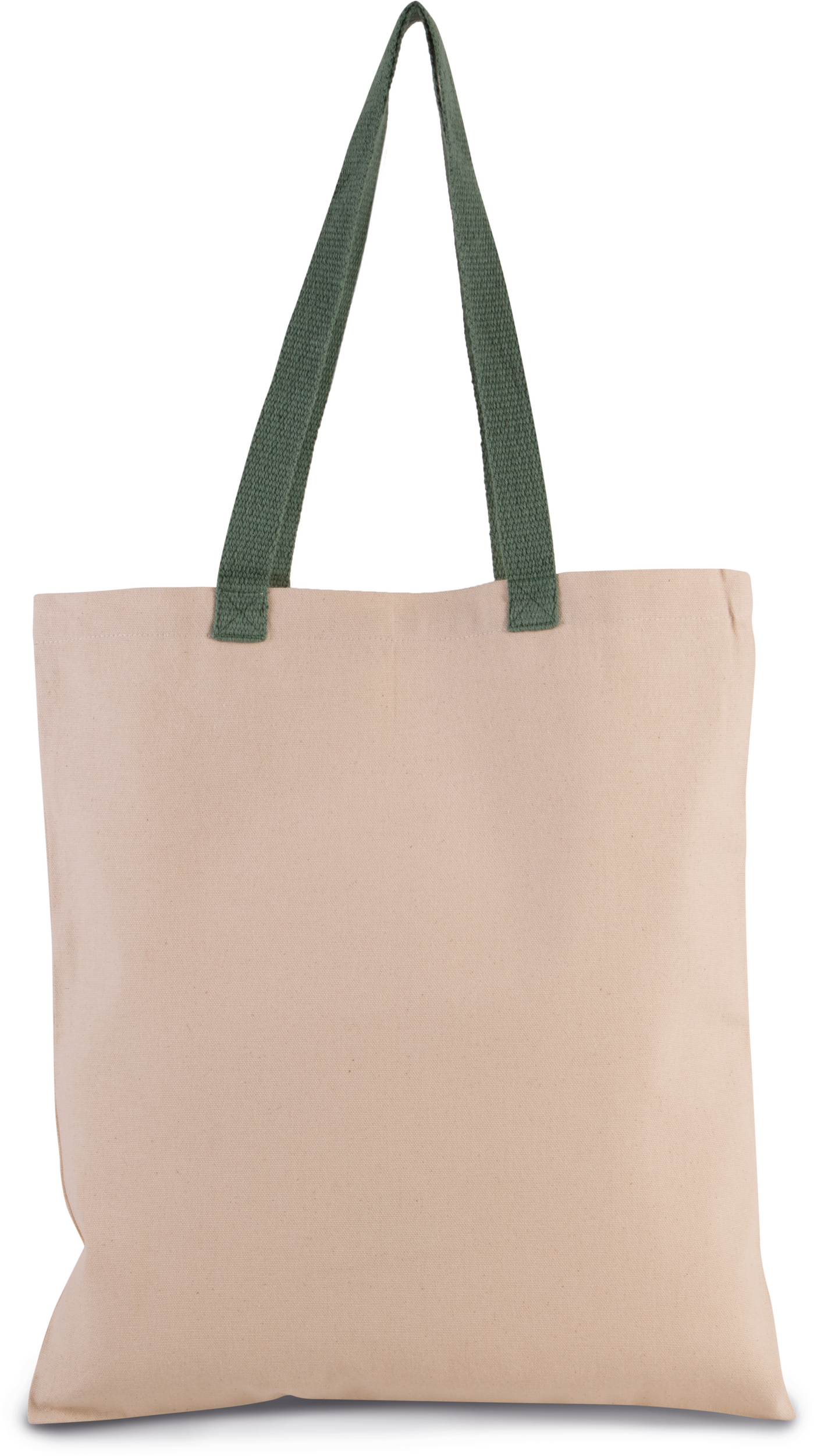 Bolsa shopper tejido canvas plana con asas contrastadas