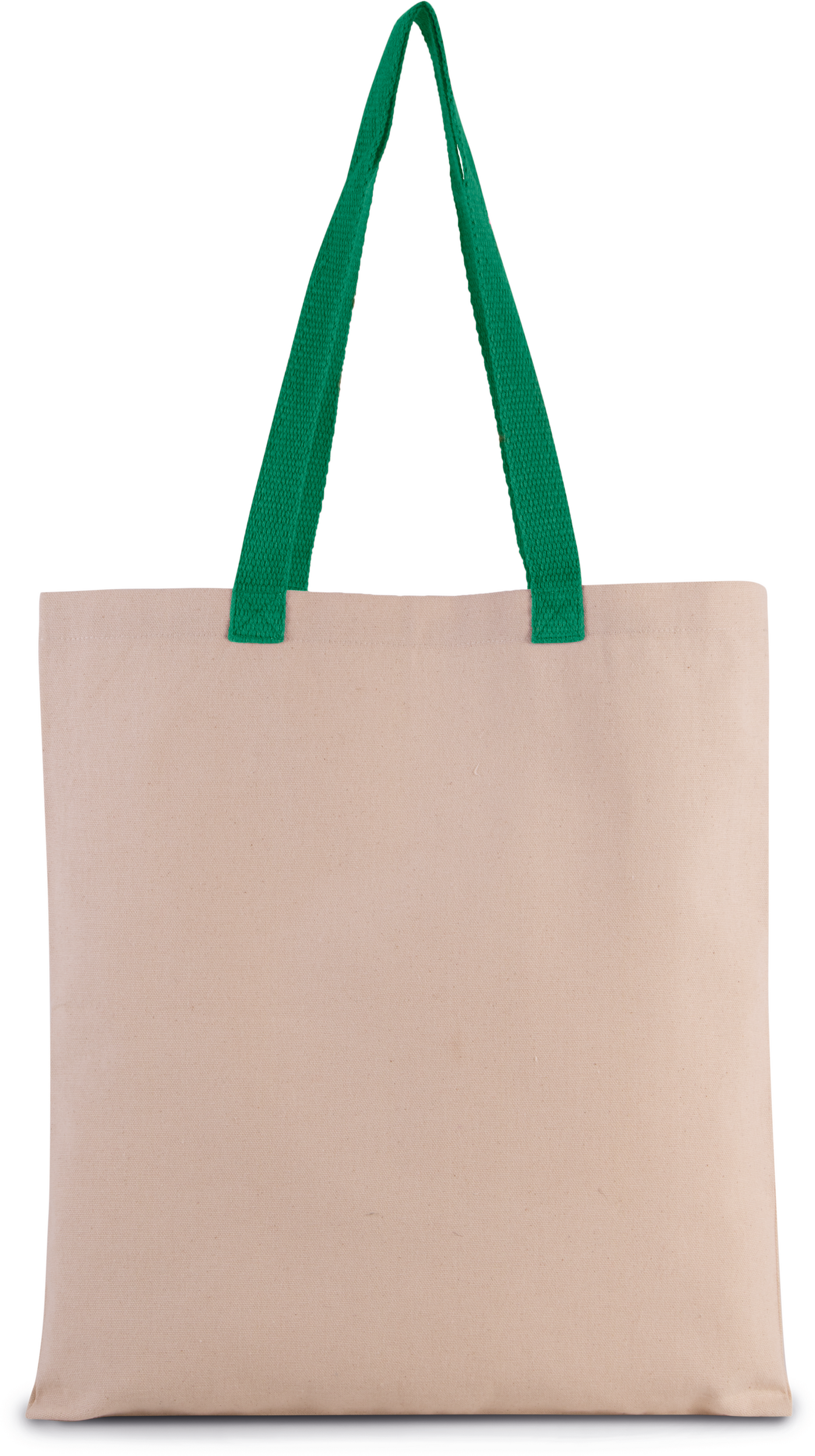 Bolsa shopper tejido canvas plana con asas contrastadas