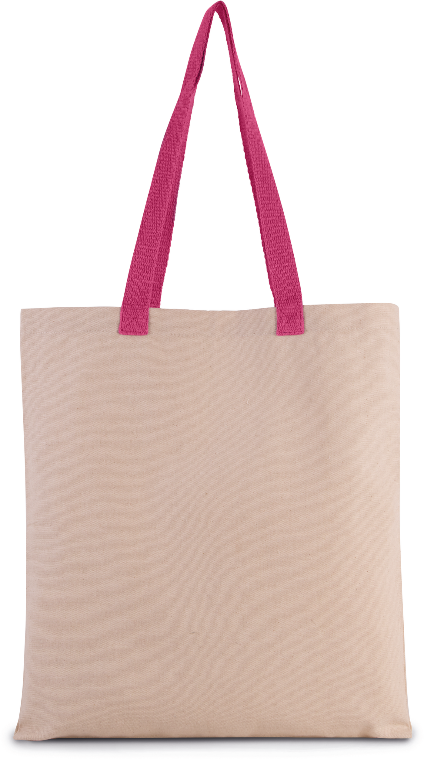 Bolsa shopper tejido canvas plana con asas contrastadas