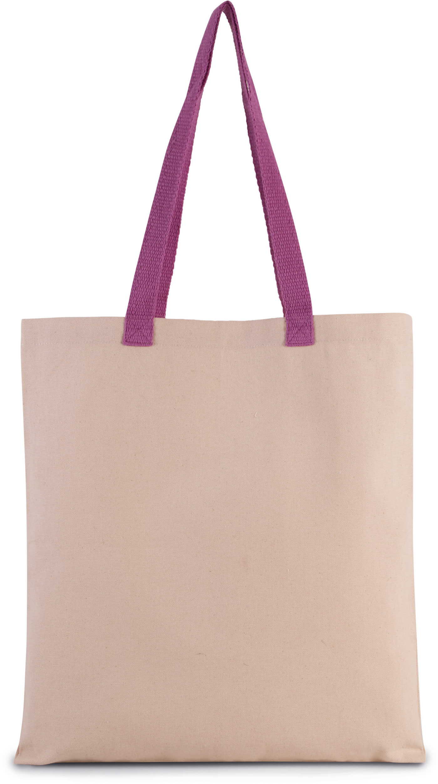 Bolsa shopper tejido canvas plana con asas contrastadas