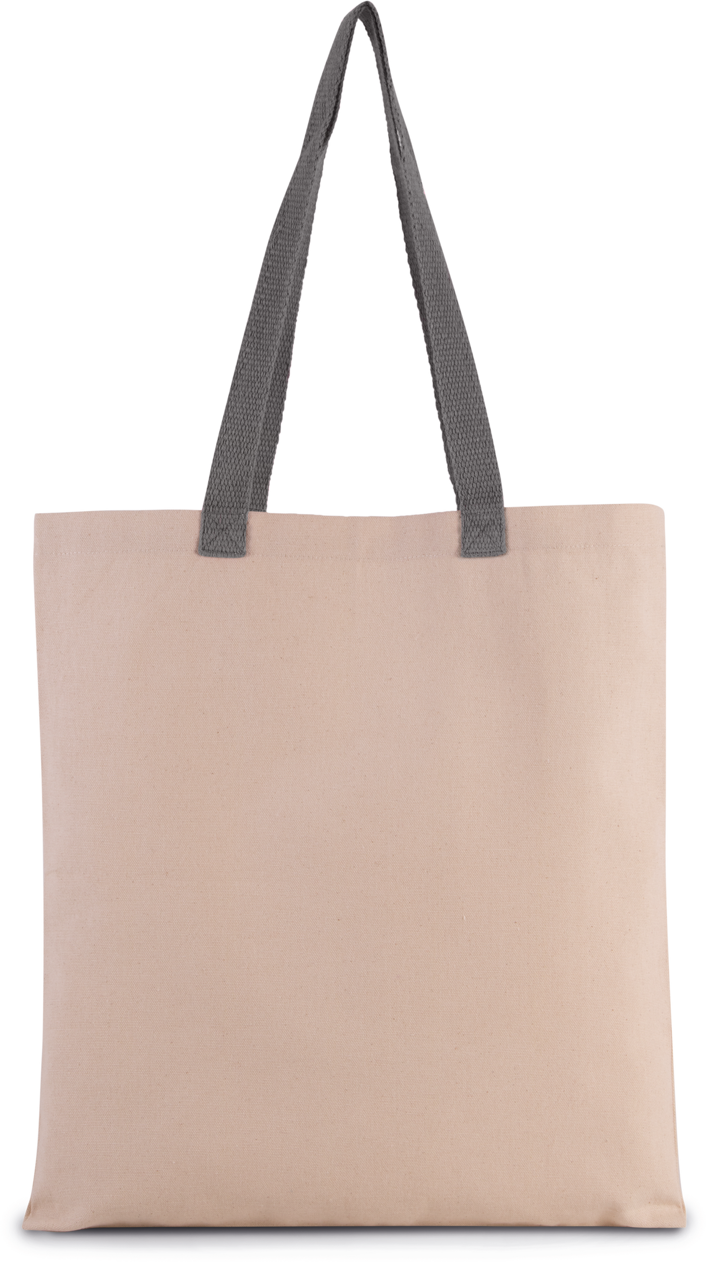 Bolsa shopper tejido canvas plana con asas contrastadas
