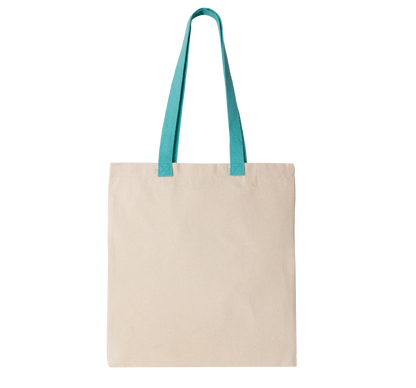 Bolsa shopper tejido canvas plana con asas contrastadas