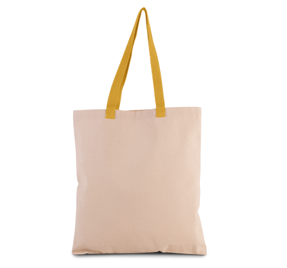 Bolsa shopper tejido canvas plana con asas contrastadas