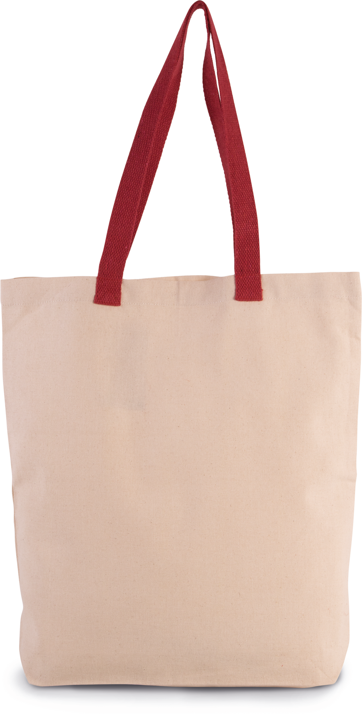 Bolsa shopper tejido canvas con fuelle y asas contrastadas
