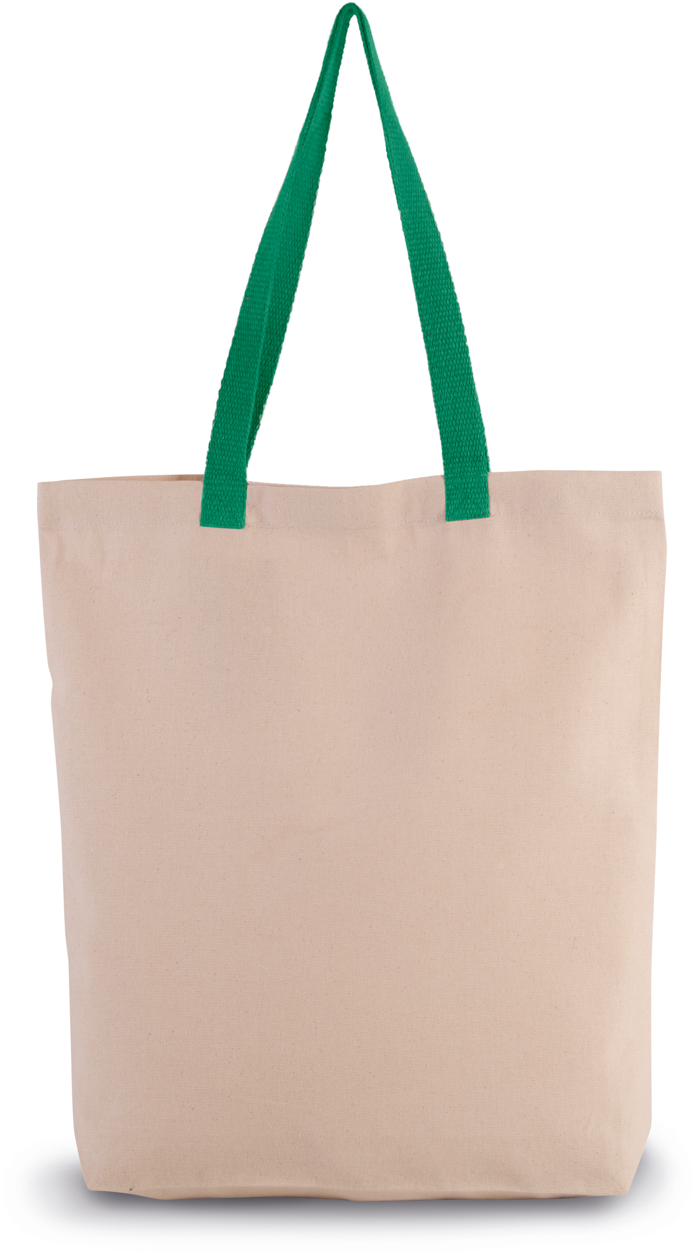 Bolsa shopper tejido canvas con fuelle y asas contrastadas