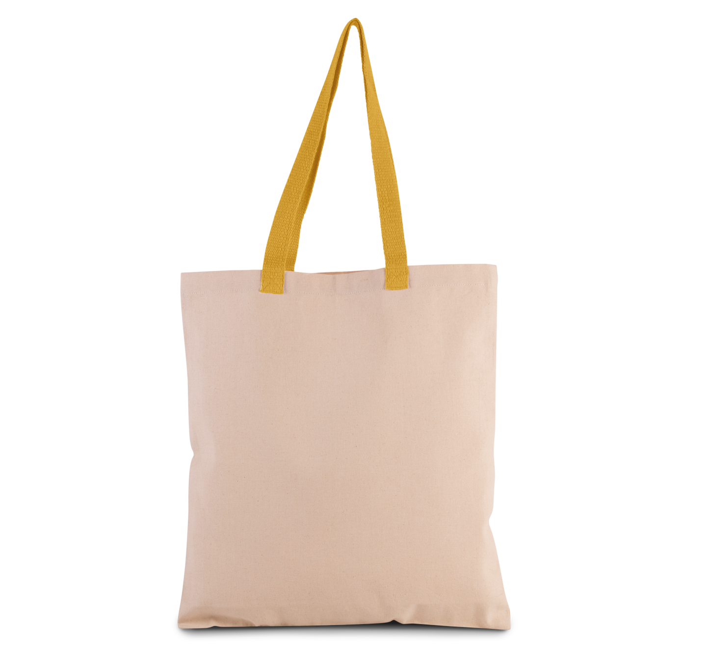 Bolsa shopper tejido canvas con fuelle y asas contrastadas