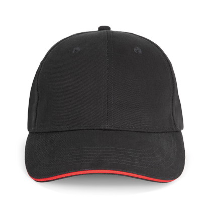 ORLANDO - Gorra 6 paneles - Black / Red