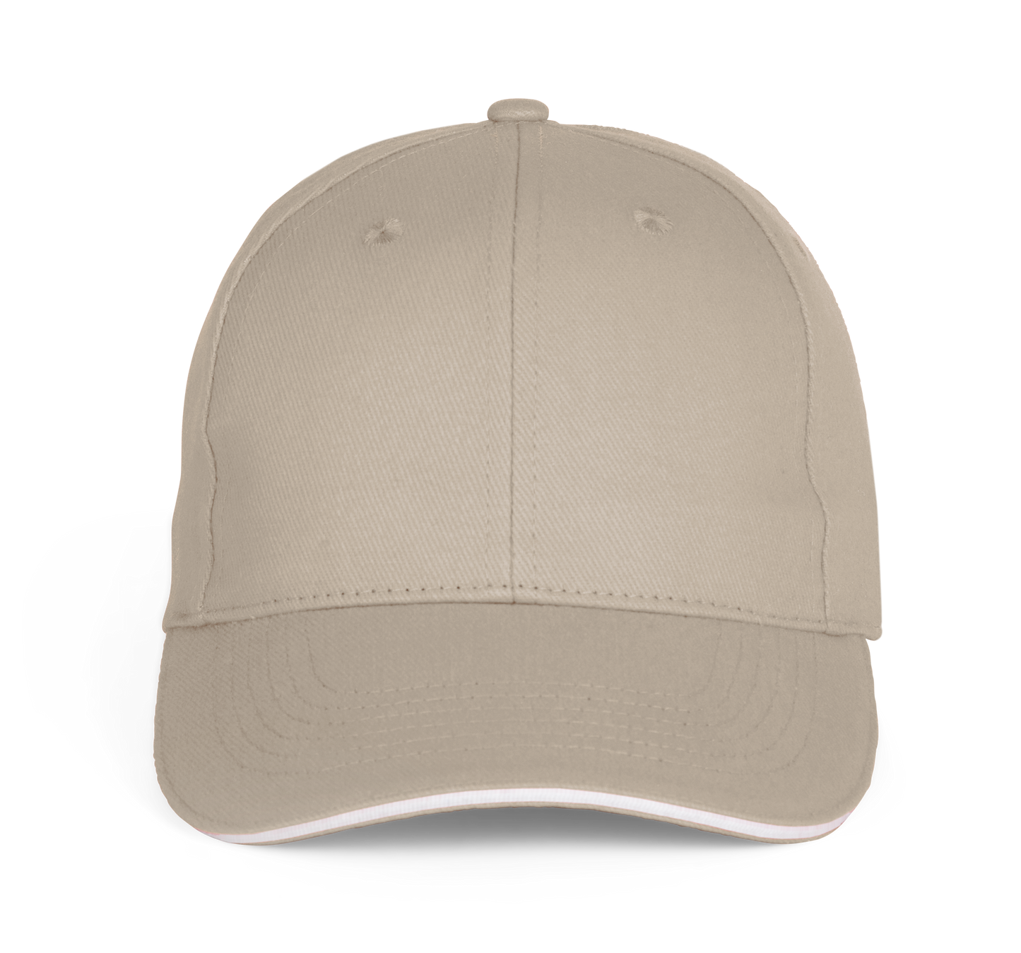 Gorra béisbol con sándwich - 6 paneles - Beige / White