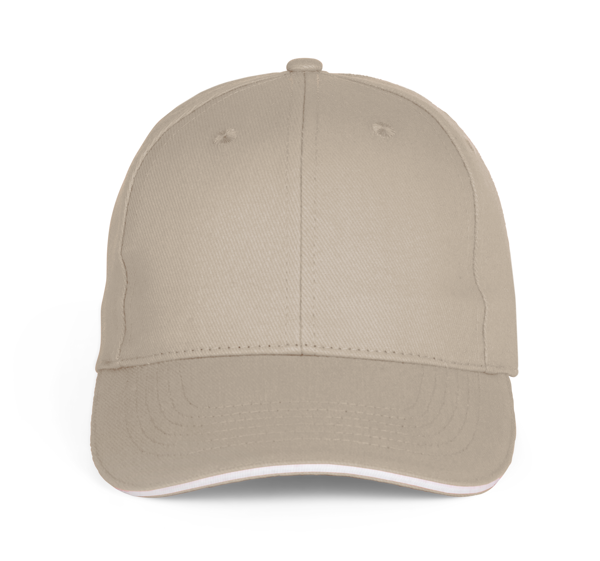 Gorra béisbol con sándwich - 6 paneles - Beige / White