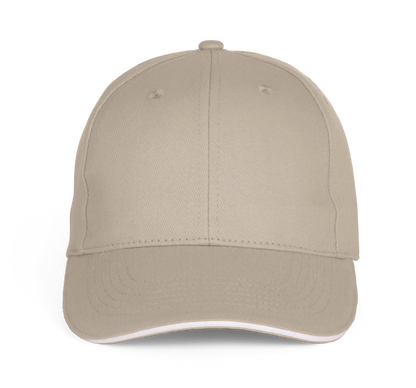Gorra béisbol con sándwich - 6 paneles - Beige / White