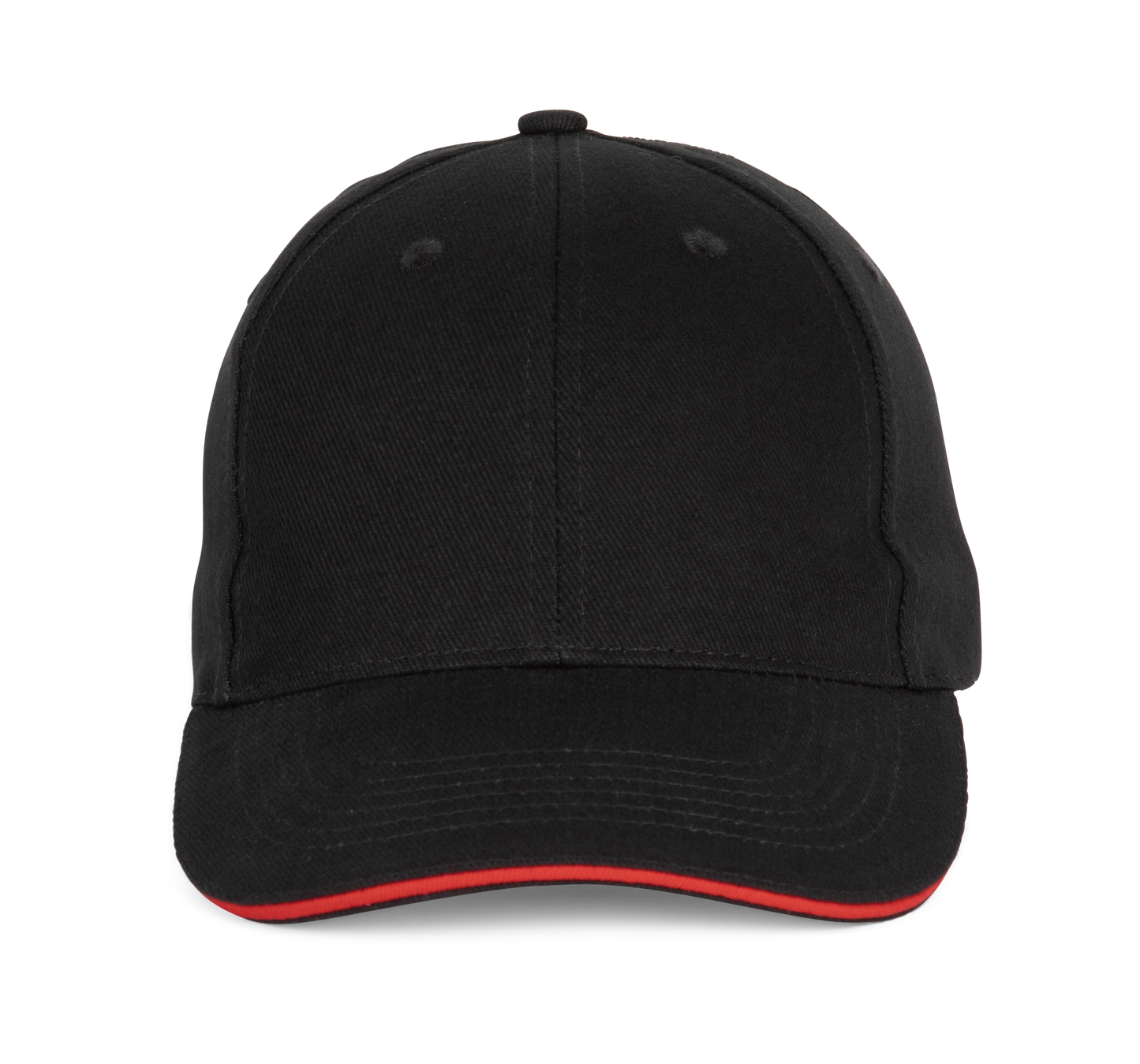 Gorra béisbol con sándwich - 6 paneles - Black / Red