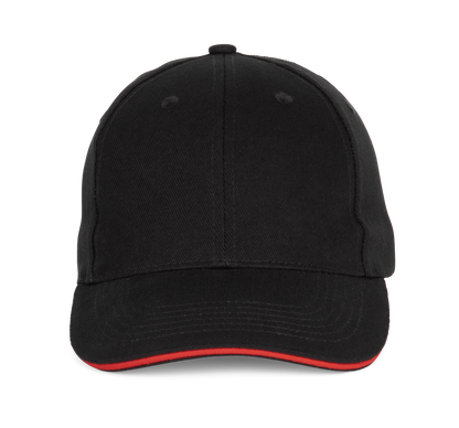 Gorra béisbol con sándwich - 6 paneles - Black / Red