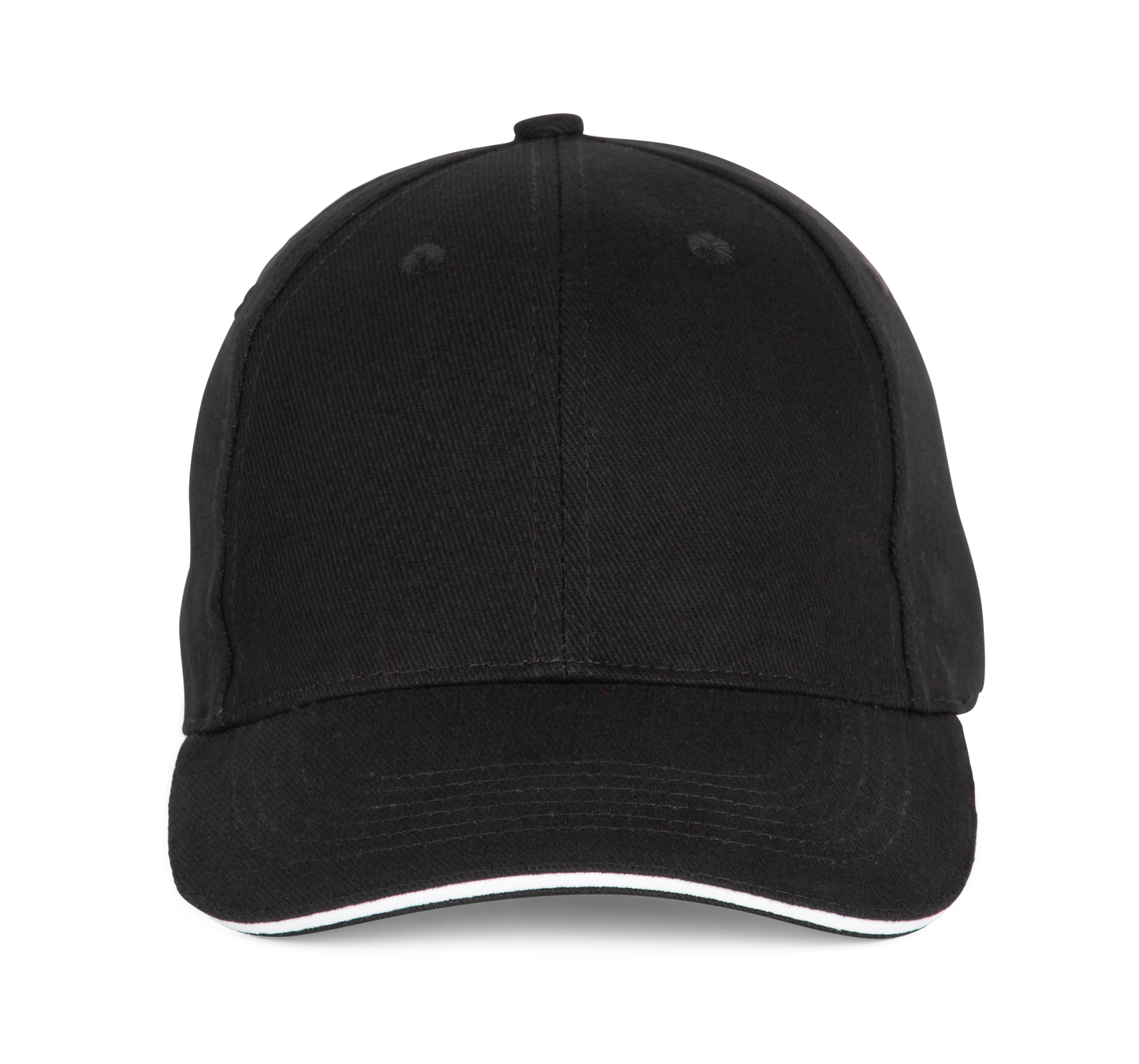 Gorra béisbol con sándwich - 6 paneles - Black / White