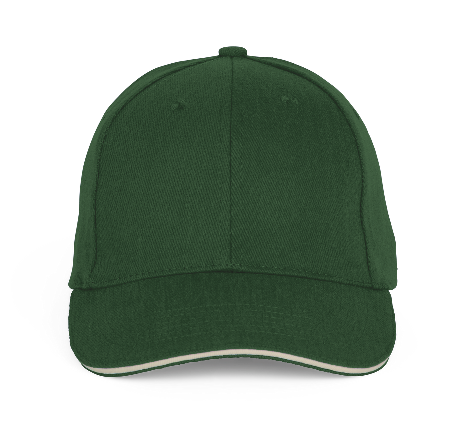 Gorra béisbol con sándwich - 6 paneles - Forest Green / Beige