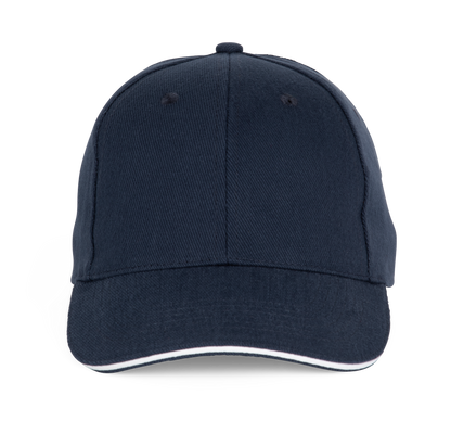 Gorra béisbol con sándwich - 6 paneles - Navy / White
