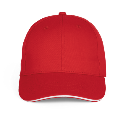 Gorra béisbol con sándwich - 6 paneles - Red / White