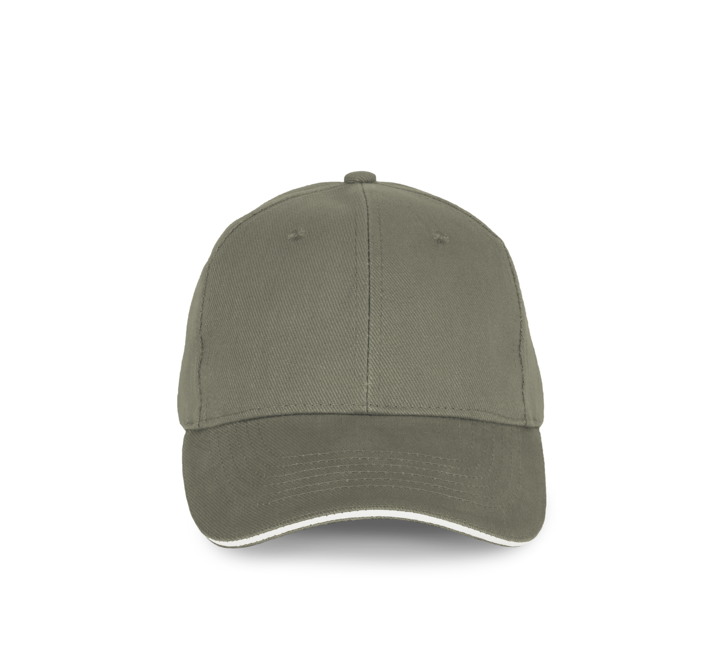 Gorra algodón orgánico con sándwich contrastado - 6 paneles - Almond Green / Ivory