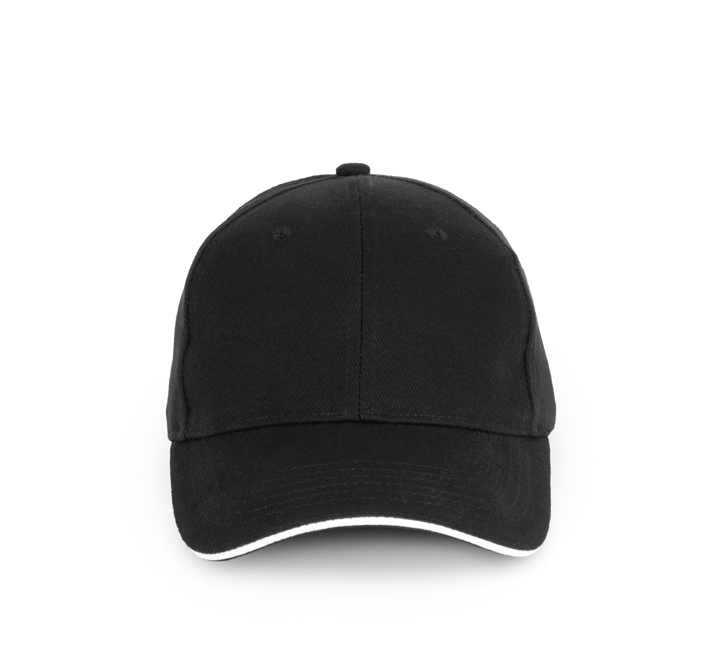 Gorra algodón orgánico con sándwich contrastado - 6 paneles - Black / White