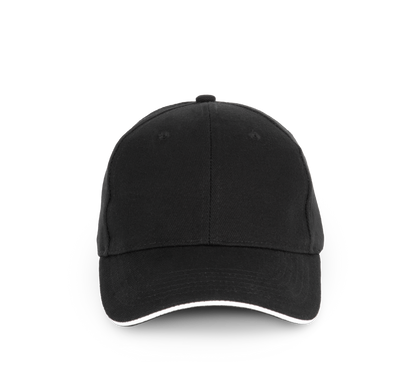 Gorra algodón orgánico con sándwich contrastado - 6 paneles - Black / White
