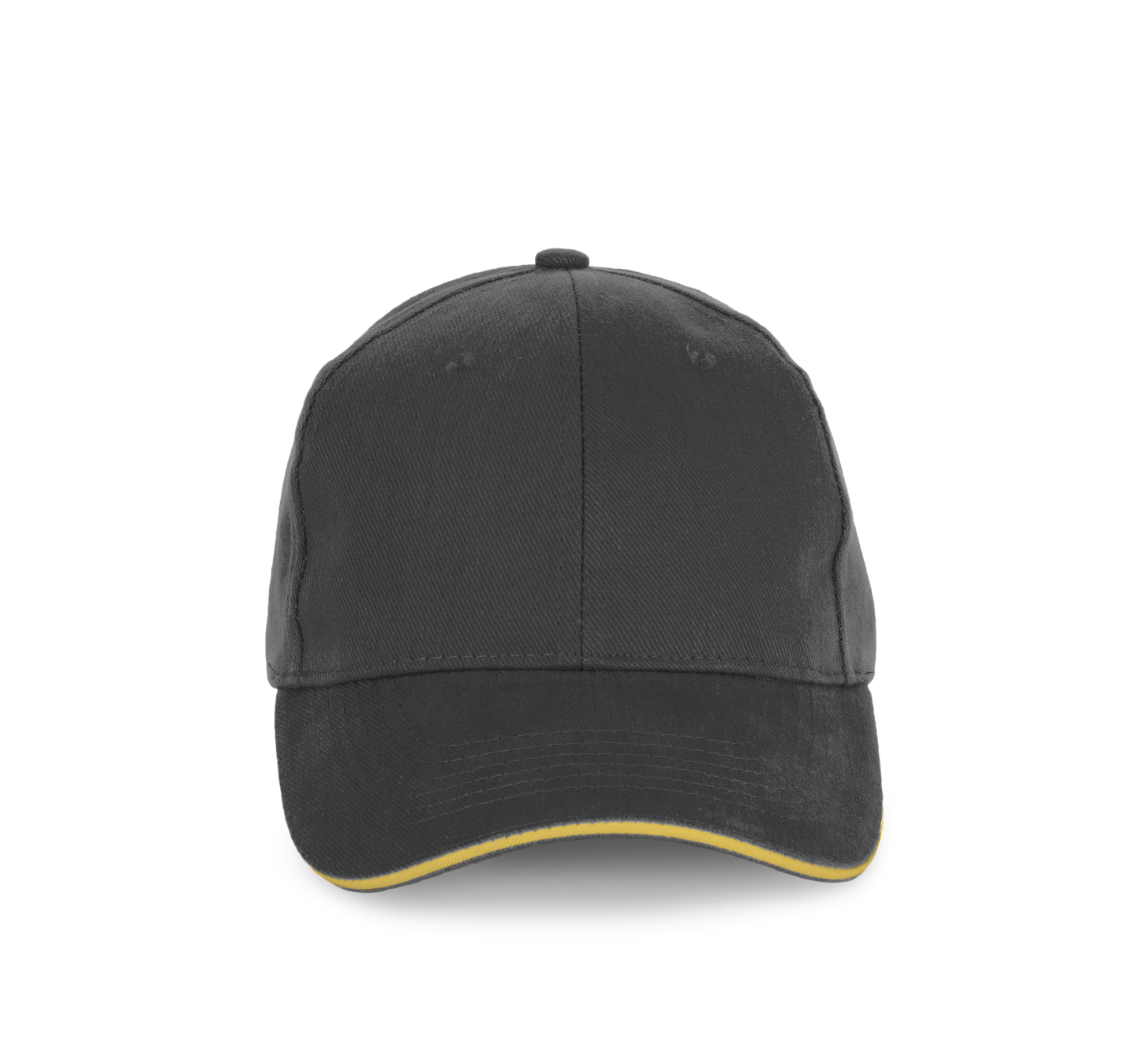 Gorra algodón orgánico con sándwich contrastado - 6 paneles - Iron Grey / Pineapple