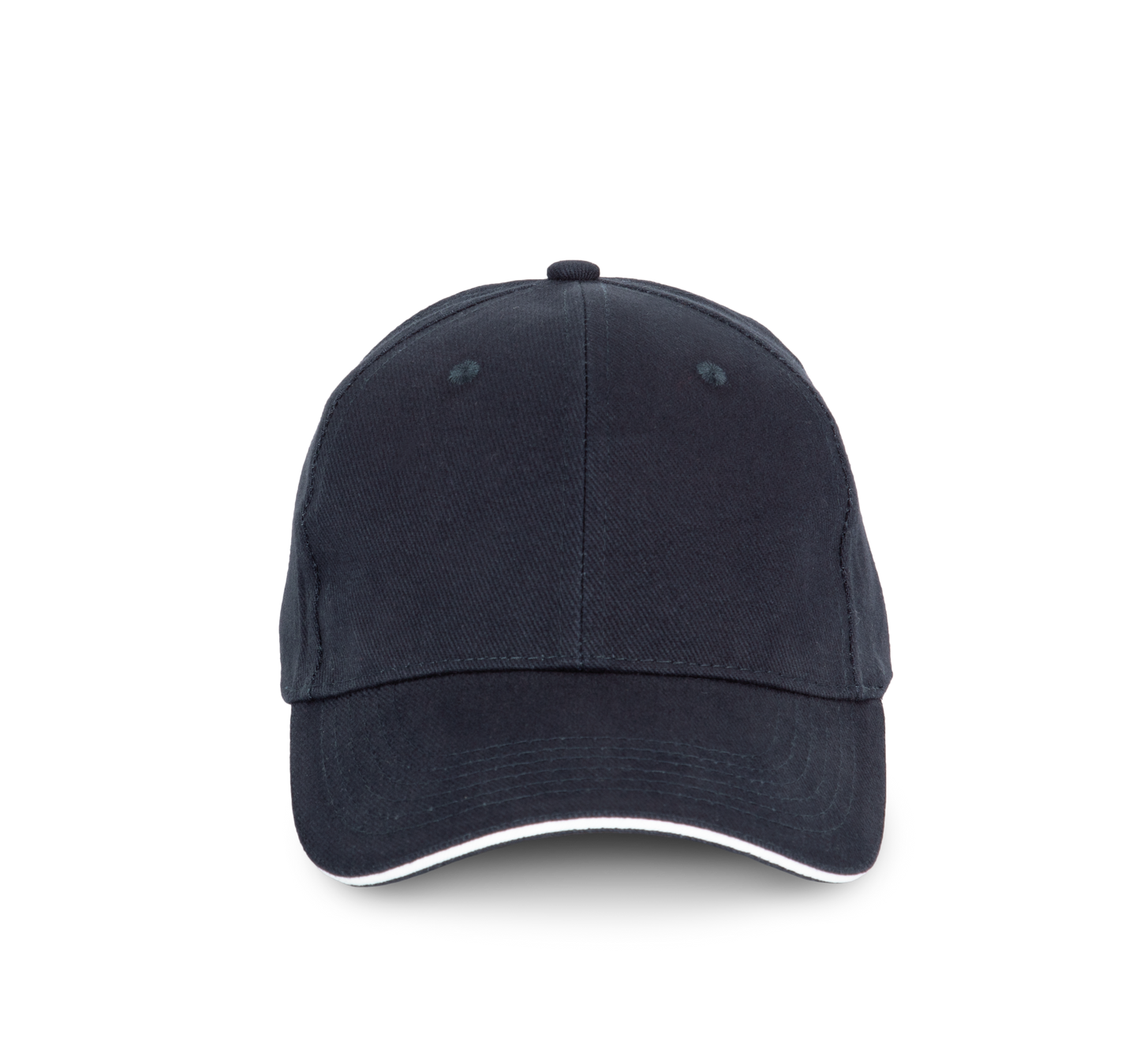 Gorra algodón orgánico con sándwich contrastado - 6 paneles - Navy / White