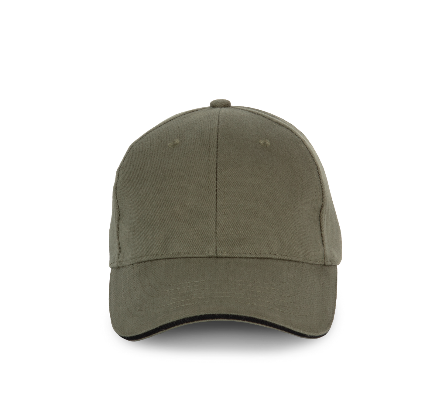 Gorra algodón orgánico con sándwich contrastado - 6 paneles - Organic Khaki / Black