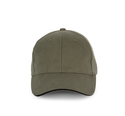 Gorra algodón orgánico con sándwich contrastado - 6 paneles - Organic Khaki / Black